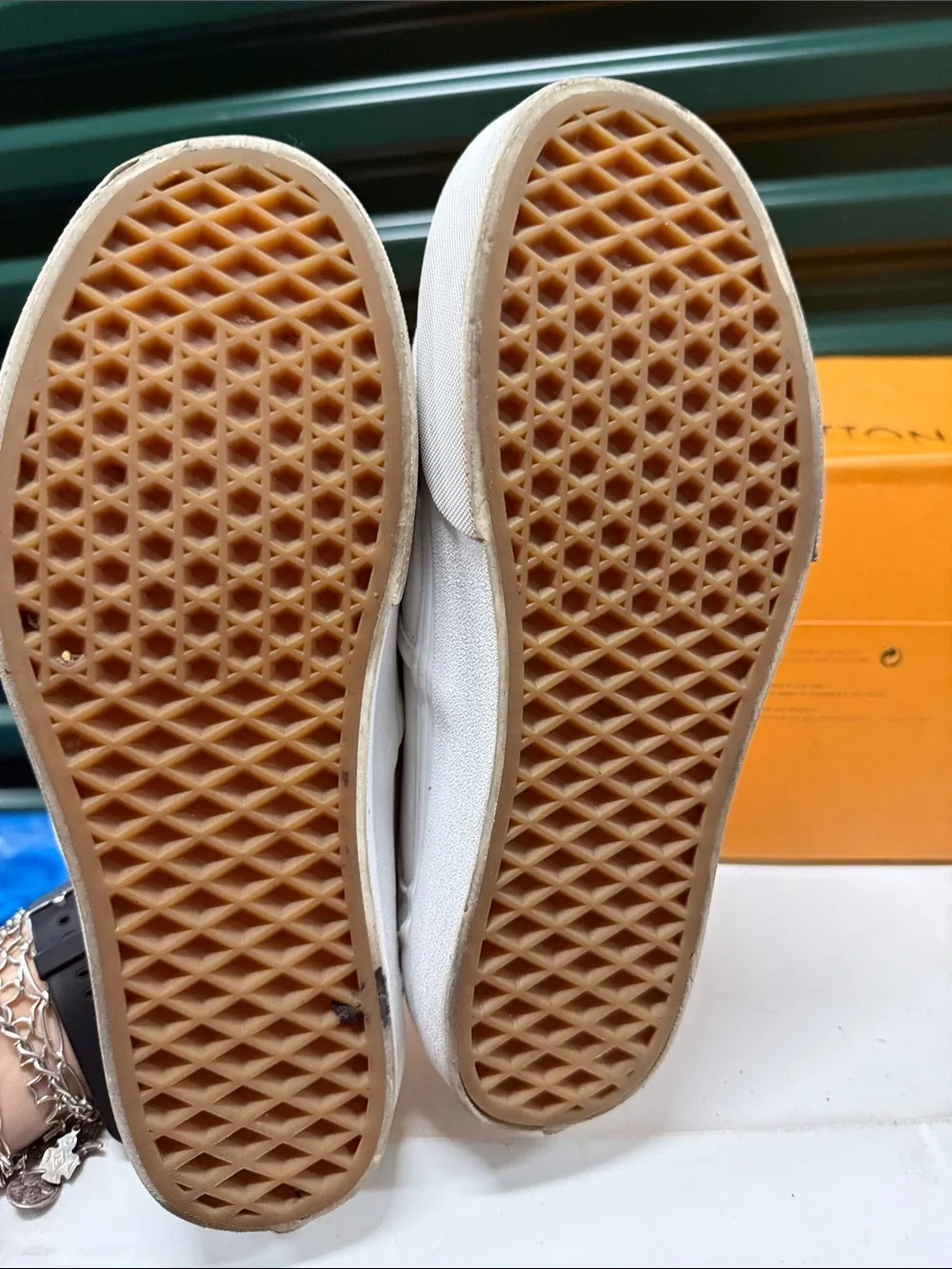 Vans White Slip-On Canvas Sneakers